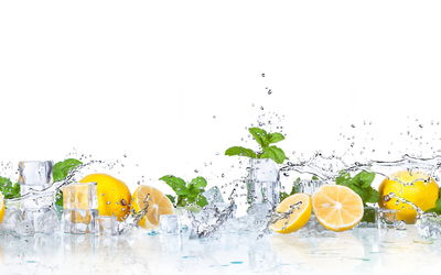 Ljuddämpande tavla - Mint leaves with lemons