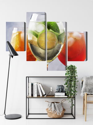 Ljuddämpande tavla - Set of summer cocktails