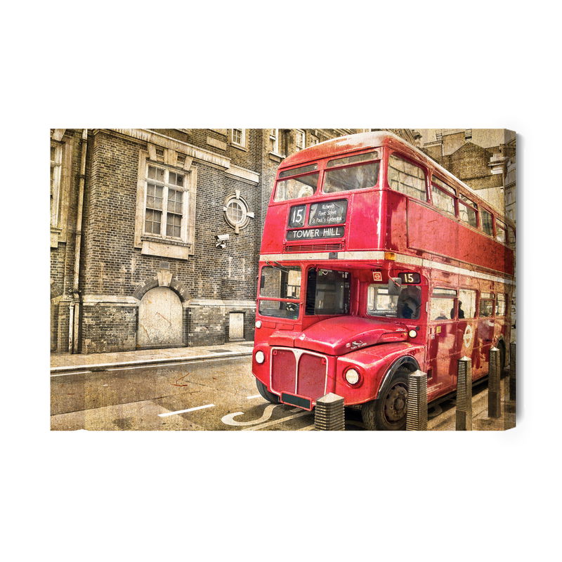 Ljuddämpande tavla - Vintage red double decker bus