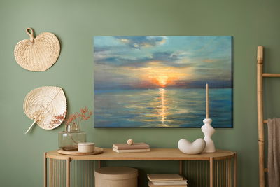 Ljuddämpande tavla - Picturesque sunset by the sea