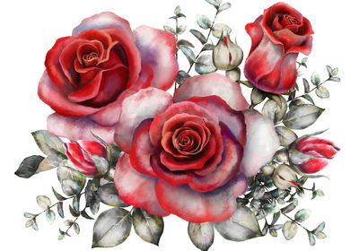 Ljuddämpande tavla - Red roses painted