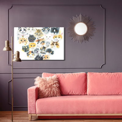 Ljuddämpande tavla - Heart of cats