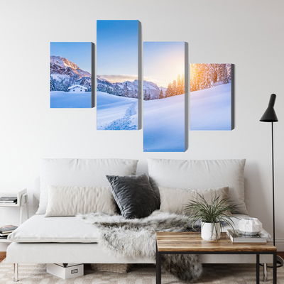 Ljuddämpande tavla - The alps at winter time 3d