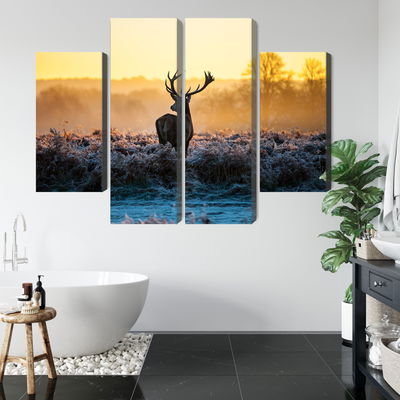 Ljuddämpande tavla - Deer in the rut in 3d