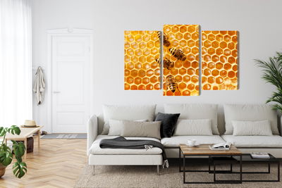 Ljuddämpande tavla - Bees on the honeycomb
