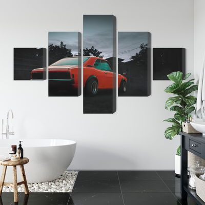 Ljuddämpande tavla - Orange retro car