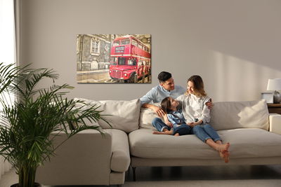 Ljuddämpande tavla - Vintage red double decker bus