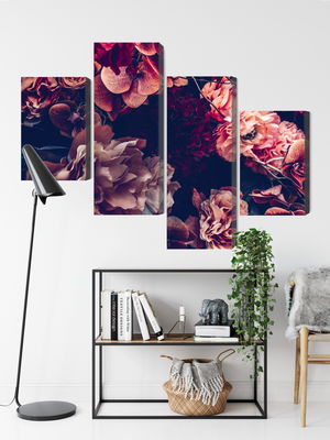 Ljuddämpande tavla - Colorful flowers in a retro