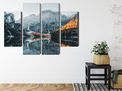 Ljuddämpande tavla - Italian lake braies 3d