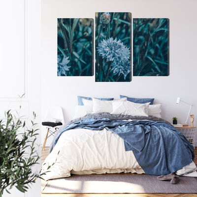 Ljuddämpande tavla - Cornflowers in the meadow 3d