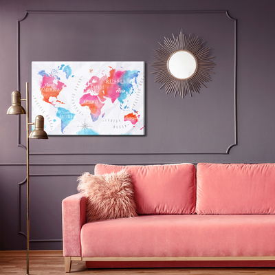 Ljuddämpande tavla - World map