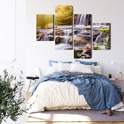 Ljuddämpande tavla - Waterfall at sunset