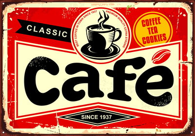 Ljuddämpande tavla - Coffee cup and retro