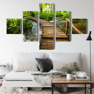 Ljuddämpande tavla - Wooden pier in the forest