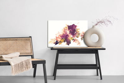 Ljuddämpande tavla - Watercolor leaves and flowers