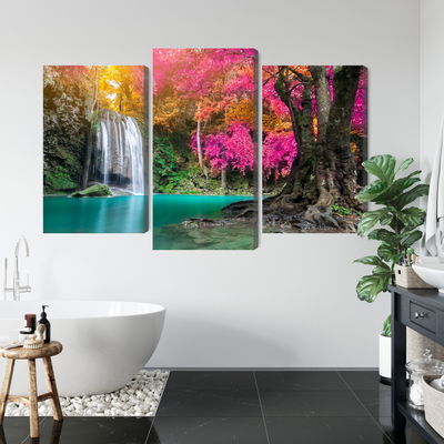 Ljuddämpande tavla - A beautiful forest waterfall