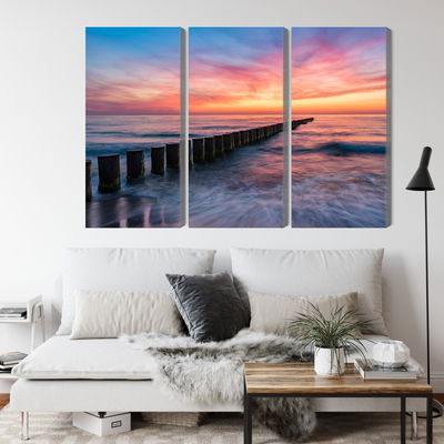 Ljuddämpande tavla - The baltic sea with wooden