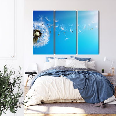 Ljuddämpande tavla - Dandelion with flying seeds