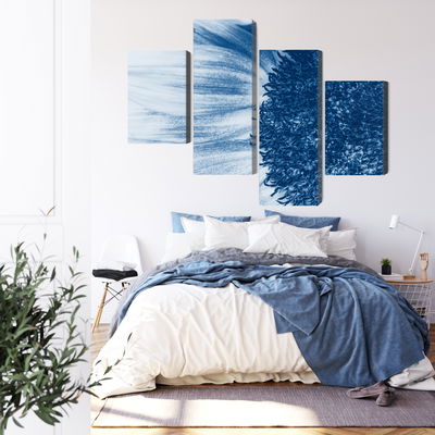 Ljuddämpande tavla - Blue sunflower on a macro