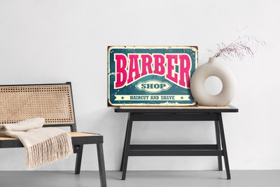 Akoestisch schilderij - Vintage barber shop
