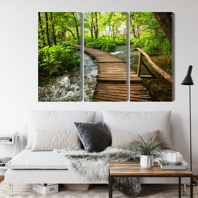 Ljuddämpande tavla - Wooden pier in the forest