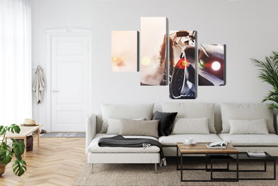 Ljuddämpande tavla - Black drifting 3d car