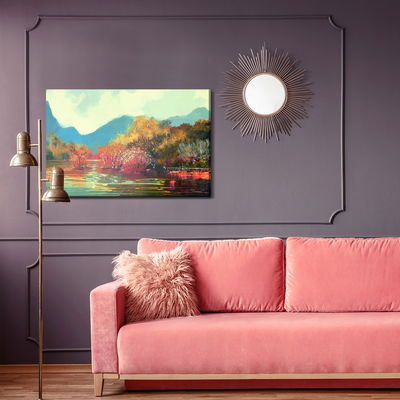 Ljuddämpande tavla - Autumn landscape as if