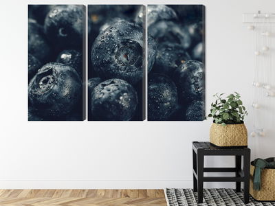 Ljuddämpande tavla - Blueberries close up 3d