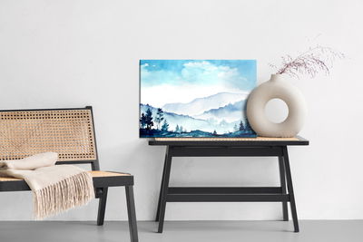 Ljuddämpande tavla - Watercolor mountains