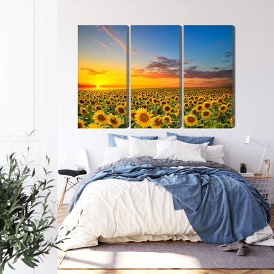 Ljuddämpande tavla - Sunset over a 3d sunflower