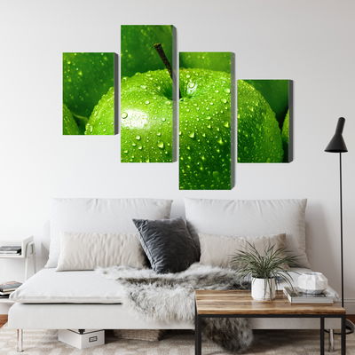 Ljuddämpande tavla - Green apples on a macro scale