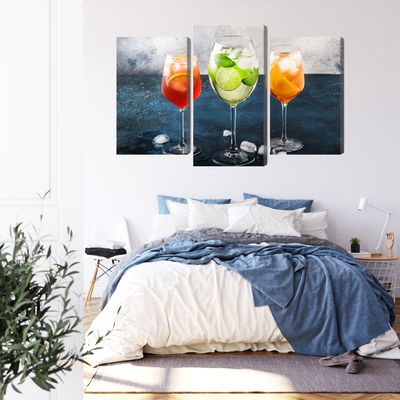 Ljuddämpande tavla - Glasses with summer cocktails