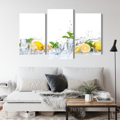 Ljuddämpande tavla - Mint leaves with lemons