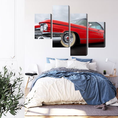 Ljuddämpande tavla - A red car from the 1950s