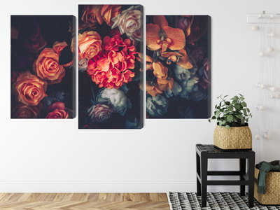 Ljuddämpande tavla - Colorful flowers for vintage