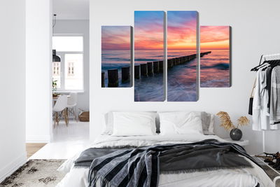 Ljuddämpande tavla - The baltic sea with wooden