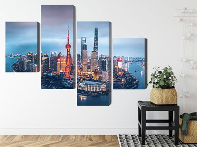 Ljuddämpande tavla - Shanghai panorama at night
