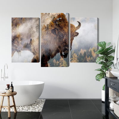 Ljuddämpande tavla - A bison on the background