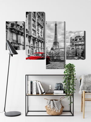 Ljuddämpande tavla - Red car in retro style