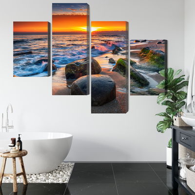 Ljuddämpande tavla - 3d beach sunset