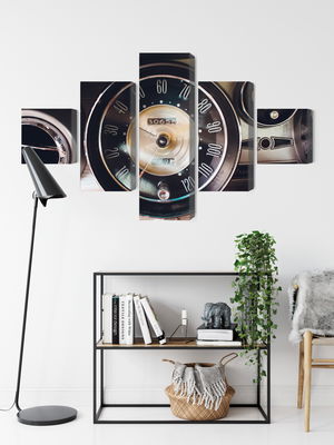 Ljuddämpande tavla - The dashboard in an old car