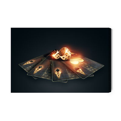 Ljuddämpande tavla - Black poker cards