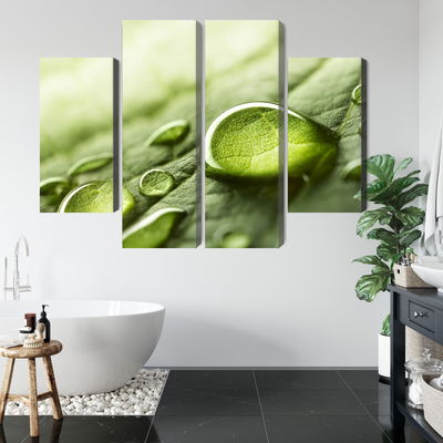 Ljuddämpande tavla - Water drops on a leaf