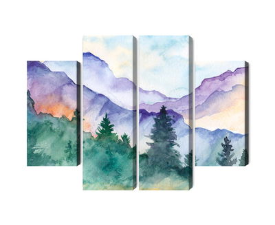 Ljuddämpande tavla - Painted mountain landscape