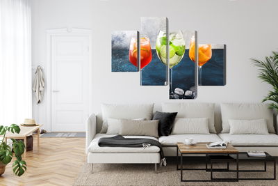 Ljuddämpande tavla - Glasses with summer cocktails