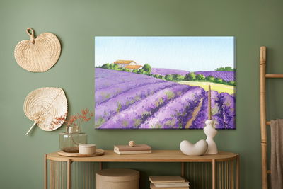 Ljuddämpande tavla - Lavender field painted