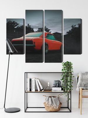 Ljuddämpande tavla - Orange retro car