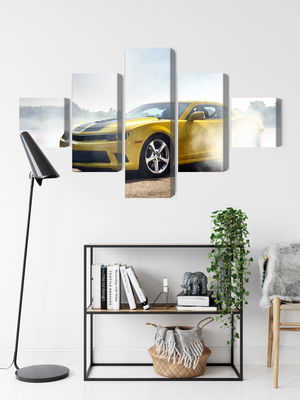 Ljuddämpande tavla - 3d drifting yellow car