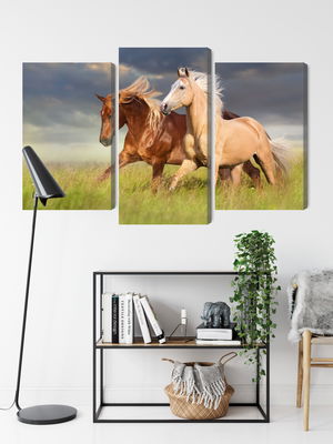 Ljuddämpande tavla - Horses galloping in a 3d