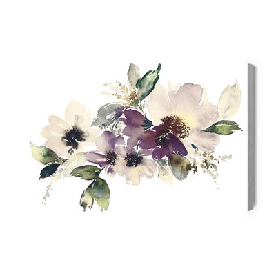 Ljuddämpande tavla - Leaves and flowers painted